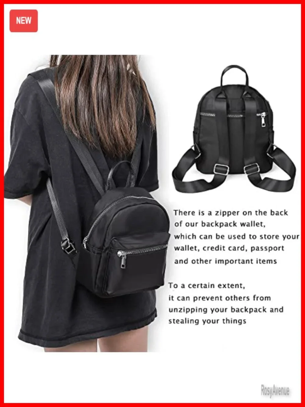 Mini Backpack Purse Waterproof Travel Shoulder Bag with Adjustable Strap